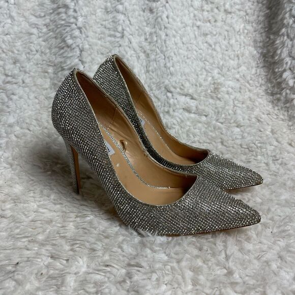 Steve Madden Alary Rhinestone slip on heels pointed toe size 7.5M - Picture 2 of 12